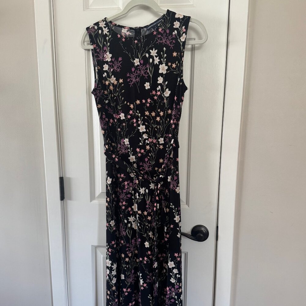 American Living Womens Black Floral Dress Size 8 P6